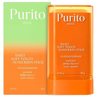 PURITO Seoul Daily Soft Touch Sunscreen Stick SPF50+ PA++++ 5-in-1 Defense UVA & UVB Protection Non-Greasy Lightweight Pocket-Sized Portable Korean Skincare Hypoallergenic 20g, 0.70 oz