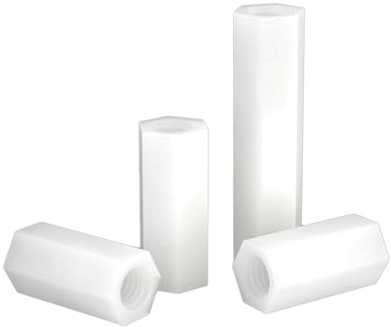 MOOPW Nylon Standoffs Screws Double Through Female Threaded Insulation Plastic Studs Hollow Hex Spacer Standoffs PCB Motherboard Pillar M3 x 18mm 20 Pcs