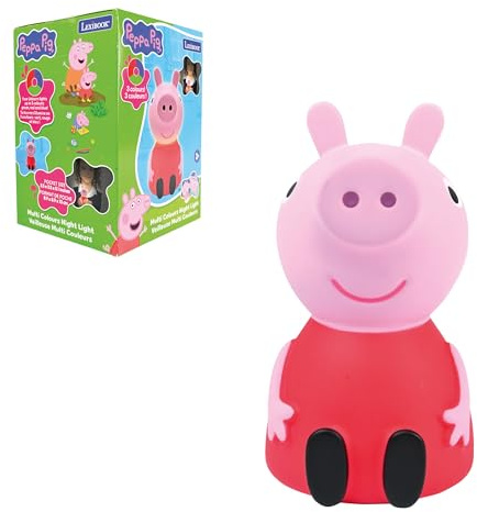 Lexibook, Peppa Pig, LED-Nachtlicht, NLJ01PP | LED-Taschen-Nachtlicht fürs Kinderzimmer, Farbwechsellicht, sanftes Leuchten, Batteriebetrieben