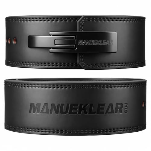 MANUEKLEAR - Palanca de cinturón de levantamiento de pesas de 10 mm de grosor y 4 pulgadas de ancho, cinturón de palanca de levantamiento de pesas para hombres y mujeres, cinturón de gimnasio para