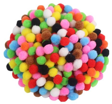 300 Stücke 1.5cm Pompons,Bunte Pompons zum Basteln,Pom Pom Set in 9 Farben zum Basteln，Pompoms zum Basteln für Kinder， Flauschige Bastelbälle für DIY, Partydeko, Girlanden, Haarschmuck & Kleidung
