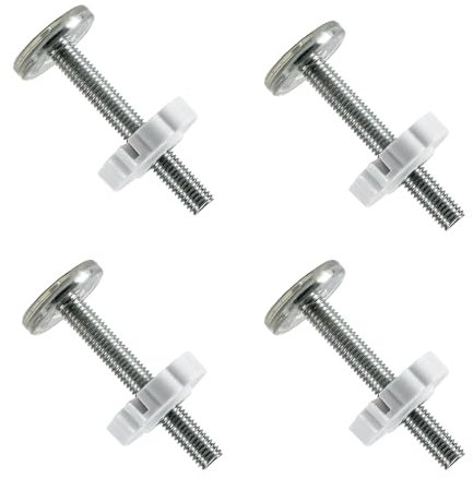 SMLOPLOM 4 Stück Treppenschutzgitter Verlängerung Verstärkungsbolzen, ohne Bohren, M10x80 Zubehörbolzen für Kaminschutzgitter, Kinderschutzgitter, Babygitter Tür, Haustier Türgitter, Silber
