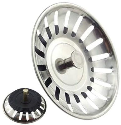 Tapón de desagüe para fregadero de cocina, de acero inoxidable, antiobstrucciones, accesorios de cocina (2 unidades)