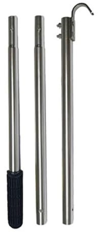 Rrlihjgu Attic Pull Down Hook,40 Inches Stainless Steel Window Pole Opener and Loft Ladder Pole with Hook,Window Opener and Loft Ladder with Hook,for Pulling Down Attic Door Garage Door