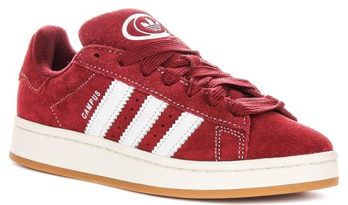 Maroon and White Campus 00s Gum Sole Trainers by adidas Originals