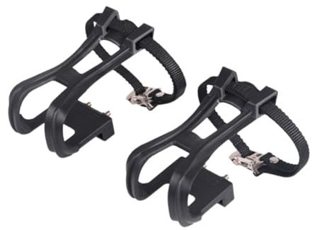 Yardwe Nylon Fahrrad Pedal Zehenclip mit Riemen Robust und Langlebig Passend für MTB und Rennrad Pedale mit Löchern Schwarz Einfache Befestigung für Sicheres Radfahren