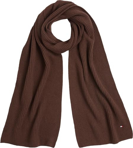 Tommy Hilfiger Herren Schal Flag Pima Cotton Cash aus Rippstrick
