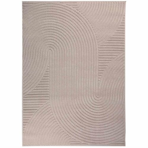 Knutzen Wohnen Palma Designer Teppich Wohnzimmer 200 x 240 cm Taupe - Moderne Hoch/Tief Struktur - Kurzflor - Ideal für Moderne und Klassische Einrichtungsstile - Oeko-Tex 100 Zertifiziert