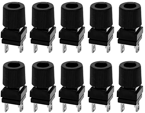 Baxnore 10 Stück M4-Stromklemmenblock aus reinem Kupfer, hocheffizienter Wechselrichter-Anschluss für industrielle Geräte, elektronische Instrumente, Schweißmaschinen, 13 mm Panel- (Schwarz)