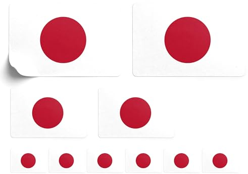 10 Stück Flaggen Aufkleber Japan Set Sticker Nippon Nihon Autoaufkleber - Offsetdruck