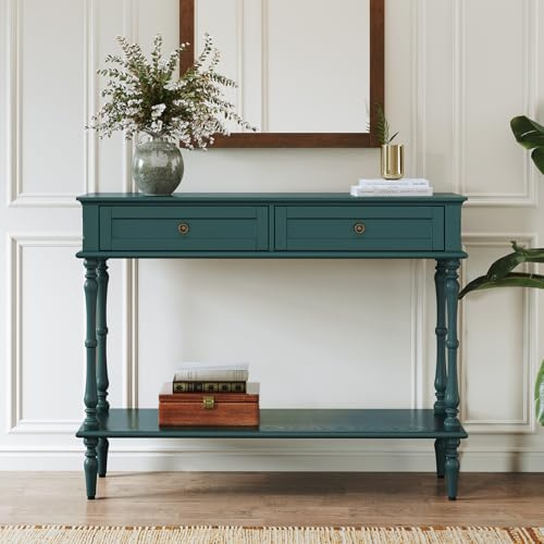 HOLTICO Console Table with Drawers, Green Narrow Console Table for Entryway | Tool-Free & Effortless Assembly