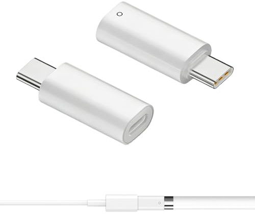 2 Pcs for Apple Pencil adapter, for Apple Pencil USB C adapter Compatible with iPad 10th Generation, Bluetooth Pair Connector, White