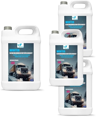 Winter Scheibenfrostschutz bis -80°C 20L/4x5 liter - Frostschutz Scheibenwaschanlage fertig gemischt - Klarsicht Scheibenreiniger für Auto entfernt Salz und Schmutz