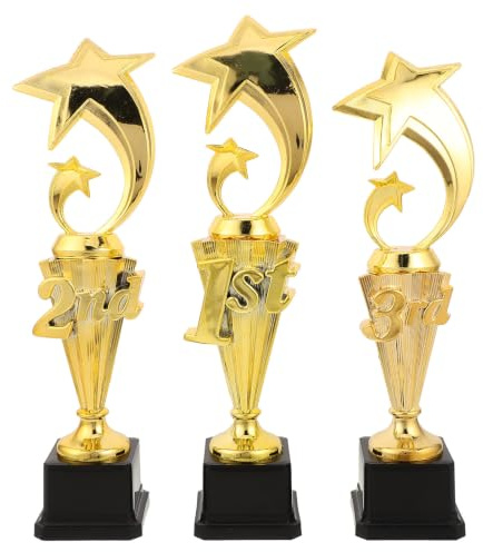 YARNOW 3 medaglie : Mini Coppe Sportive in plastica - Premio 1°, 2° e 3° Posto - Premi per Partite di Calcio, tornei, Giochi all'aperto e Famiglia