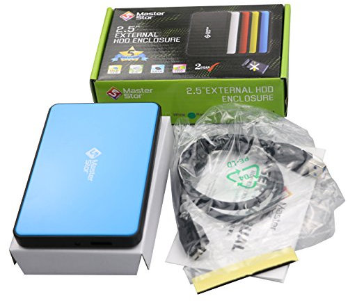 MasterStor 2 Jahre Garantie One Touch Backup Festplatte USB 3.0 Externes Festplatte superschnelle Notebook und PC Festplatte 2,5 SATA Externe Festplatte blau 500 GB