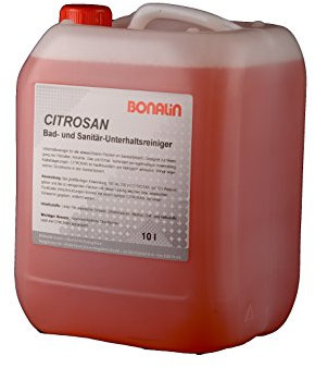 Bonalin Sanitärreiniger CITROSAN 10 Liter. Sanitär-Unterhaltsreiniger für alle abwaschbaren Flächen im Sanitärbereich auf der Basis von Zitronensäure
