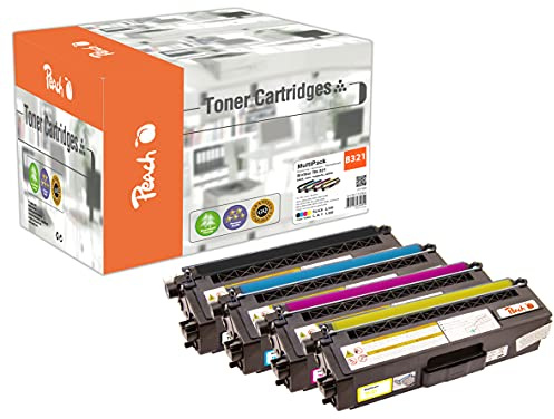Peach B321/326/329 Spar Pack Tonermodule (BK, C, M, Y) ersetzt Brother TN-321 für z.B. Brother DCPL 8400 CDN, Brother MFCL 8650 CDW, Brother DCPL 8450 CDW, Brother HLL 8250 CDN, Brother HLL 8350 CDW