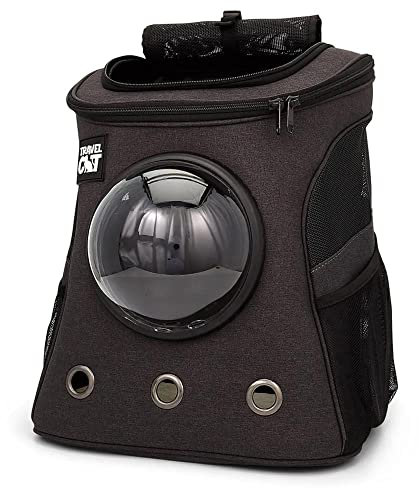 Fat Cat Backpack Carrier - Airline Approved Cat Carrier with Space Capsule Bubble for for Small Cats, Kitten - Premium Charcoal Cat Carrier Backpack for Outdoor, Travel, Hiking, Pet Supplies