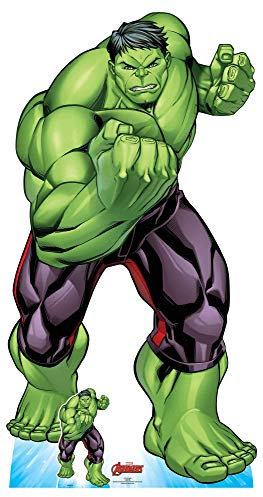STAR CUTOUTS SC1618 Hulk Avengers Pappaufsteller in Lebensgröße mit Mini – perfekt für Marvel-Fans, Partys und Veranstaltungen, Einfarbig, Lifesize