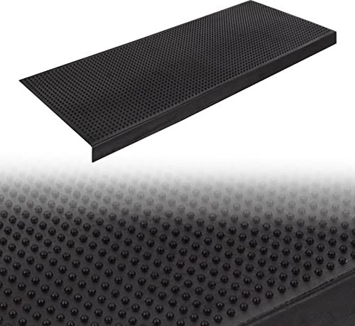 Stufenmatte Santiago | 5 er Sparpack | Rutschhemmende Gummistufenmatte für den Außenbereich | 25 x 75 cm