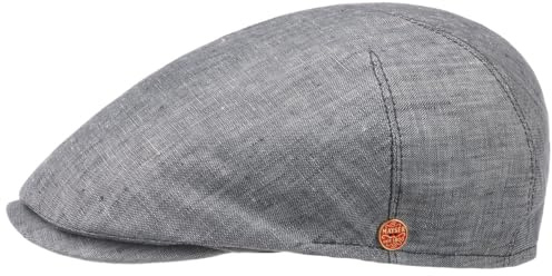 Mayser Casquette en Lin Sidney Homme - Made in The EU Gavroche avec Visiere, Doublure Ete Printemps-ete - 61 cm Gris