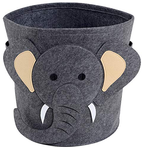 Cozy Raccon Aufbewahrungsbox aus Filz im Elefanten-Design I Langlebige Box zur Aufbewahrung von Spielzeug, Kleidung oder Kuscheltieren I 100% Kindgerecht, aus natürlichem Material hergestellt