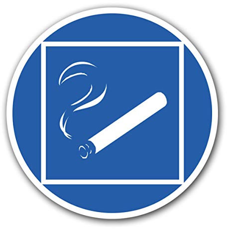 10 Stück Rauchen erlaubt gestattet Aufkleber Ø 9,5cm Sticker Smoking Area Gebotszeichen mit UV Schutz für Außenbereich Innenbereich