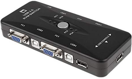 axGear HDMI KVM Switch 4 Porte Auto Hotkey USB 2.0 con 4 Set Cavo Telecomando