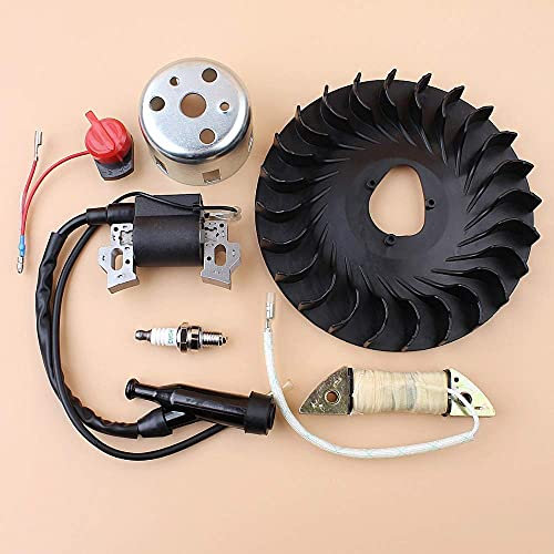MQEIANG Ventilador de refrigeración, Bobina de Encendido, Bobina de Carga, Kit de Taza de Arranque para Honda GX160 GX200 168F 170F, Motor generador de Recorte 30500-ZE1-073
