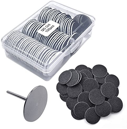 100pcs Feet Grinder Sandpaper Sanding Disc Pedicure Tool Replaceable Sanding Discs Sandpaper for Hard Dead Skin Cracked Heel Cracked Heels Dead Skin (HJ-NF037-120#)