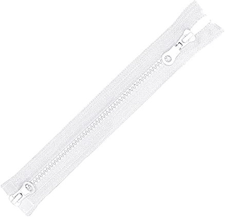 2-Wege Reißverschluss Profil 5mm teilbar für Mäntel Jacken Größenwahl, Größe:65cm, Farbe:weiß