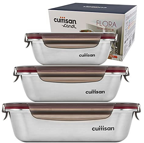 CANDL Cuitisan - Juego de 3 recipientes para microondas (300 ml, 580 ml, 1100 ml)