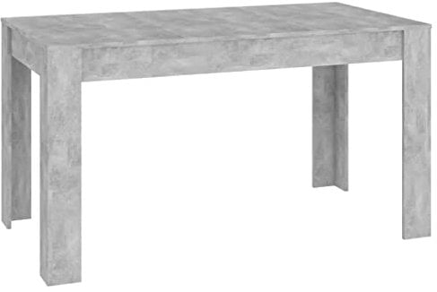 vidaXL Mesa de Comedor Salón Sala de Estar Muebles Mobiliario Soporte Exterior Cocina Duradera Estable de Contrachapada Gris Hormigón 140x74,5x76 cm