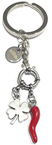 MODA MavillA Porte-clé caramantique pour toute occasion acier idée cadeau, rouge, 1,5