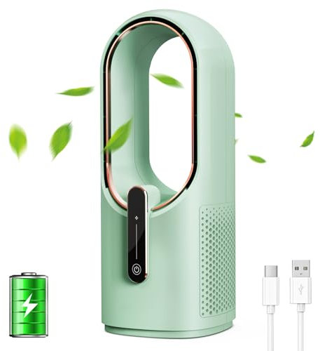 CONBOLA Ventilateur de bureau silencieux sans pales - 30 cm - Rechargeable par USB