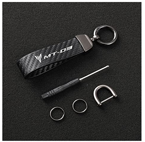 Motorrad Schlüsselanhänger Für Yamaha MT01 MT09 MT07 MT10 MT03 MT-09 MT-07 MT-10 MT-03 Tracer 900 700 GT Motorrad Schlüsselband Schlüssel Kohlefaser Schlüsselanhänger (Farbe : MT-03, Size : Normal)