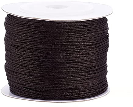 Bestewelry Filo di nylon da 130 m, filo di perline da 0,6 mm, filo per annodare gioielli per cucire (marrone cocco)