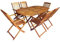 Gecheer 7-TLG. Garten-Essgruppe Klappbar, Holz Sitzgruppe Ovaler Tisch & 6 Stühle, Gartenmöbel Terrassenmöbel Massivholz Akazie