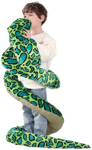 IKASA Groß Schlange Kuscheltier Riesen Stofftier,270cm Gross Kobra Plüschtier Riesige Plüsch Spielzeug Jumbo Plüschtiere,Geschenk für Kinder