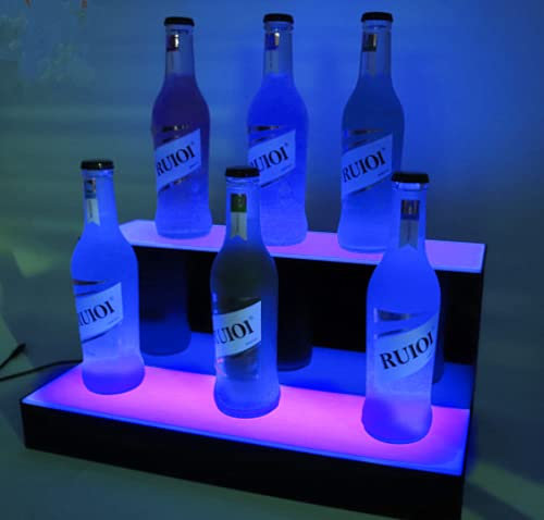 Coaster LED, LED Allument des sous-Verres De Bouteille De Bar à LED Dessous de Verre Lumineux Coloré, sous Verres de Cocktail de bière en Acrylique imperméables (Paquet de 10, Bleu)