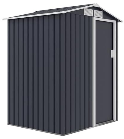 Grindi - Gartenhaus aus Metall, Wetterfest für Rad- & Gartengeräte, Geräteschuppen Mülltonnenbox Fahrradgarage Gartenhaus Gartenschrank - 1,95 m2, 150x130x186, Grau - Tilia