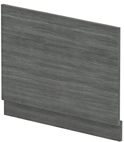 nuie MPD512N Modern Bathroom Straight Bath End Panel and Plinth, 560 x 730 x 36mm, Anthracite Woodgrain