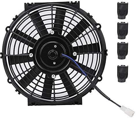 10in Engine Cooling Fan, Slim Electric Cooling Fan Radiator, 24V 80W 2100RPM 10 Straight Cutters Cooling Fan Universal for Car