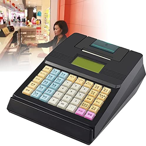 TELOME Registrierkasse Für Kleine Unternehmen,Elektronische Registrierkasse Pos Mit 40 Tasten,Digitale Registrierkasse,Led Anzeige,Registrierkasse Für Kleine Unternehmen,Einzelhändler,Black