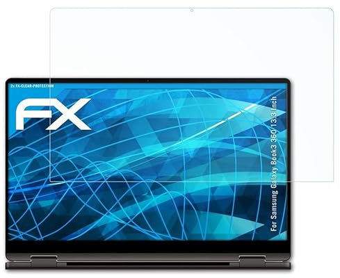 atFoliX Schutzfolie kompatibel mit Samsung Galaxy Book3 360 13.3 Inch Folie, ultraklare FX Displayschutzfolie (2X)