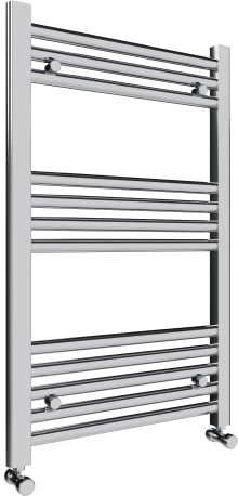 500x800mm Towel Warmer Flat, Wall Mounted Chrome Plated Steel Bathroom Towel Rail Radiator, Suitable for Central Heating, Electric and Dual Fuel