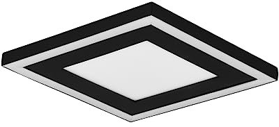 Reality Leuchten LED Deckenleuchte Carus R67212032, Kunststoff Schwarz matt, inkl. 10 + 7 Watt LED