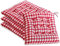 Esszimmerstuhlauflage, Stuhlauflage, Rot-weiß Karierte Stuhlkissen, Set Mit 4 Stuhlauflagen, Rot-weiß Karierte Kissen, Mit Bändern, Rutschfestes Küchen-Esszimmerstuhlkissen Für Den Sitz Von,Rot