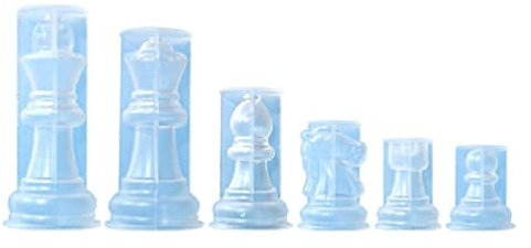 SHENGANG Silikon-Schachfiguren-Formen, Schachharz-Formen-Set, Schachbrettspiel, Silikonmaterial, Handarbeitszubehör für Handwerk, Schach, Silikonformen für Epoxidharz
