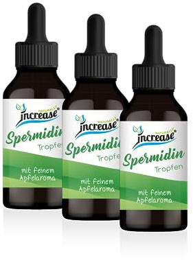 Nimm 3, zahl 2 Aktion Liposomale Spermidin Tropfen hochdosiert - 6mg Spermidin pro Tag (18.000mg Spermidin in 3 Flaschen) - MCT Öl C8 & C10 - Glutenfrei - Hohe Bioverfügbarkeit - vegan (Apfel)